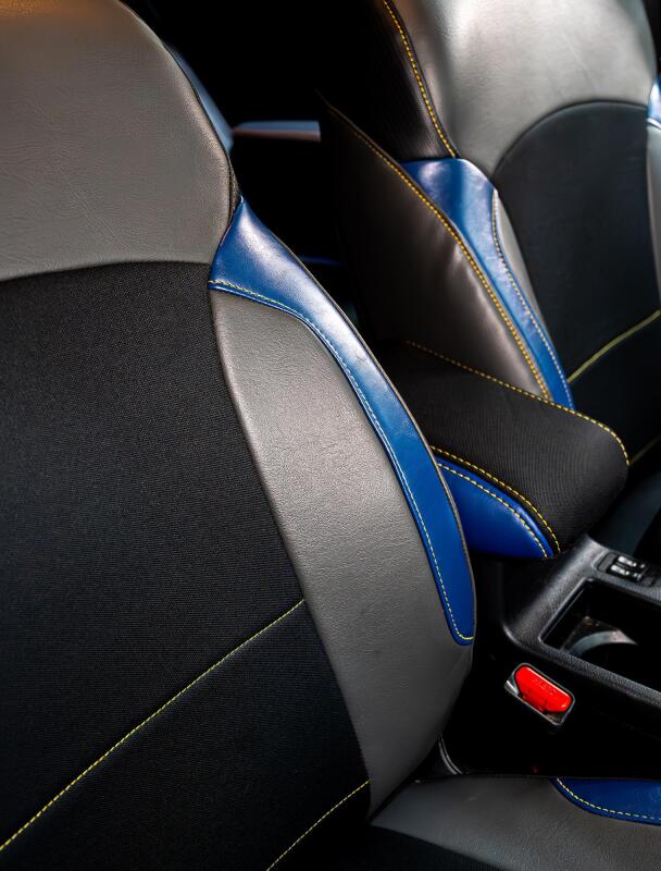 Subaru XV Crosstrek Console Cover - Center - PRP Seats - Black w/ Red Stitch - `13-`17